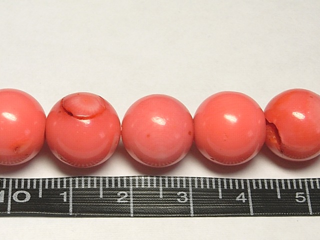 サンゴ（珊瑚） 連販売 ピンク ラウンド 約12～13mm（染色