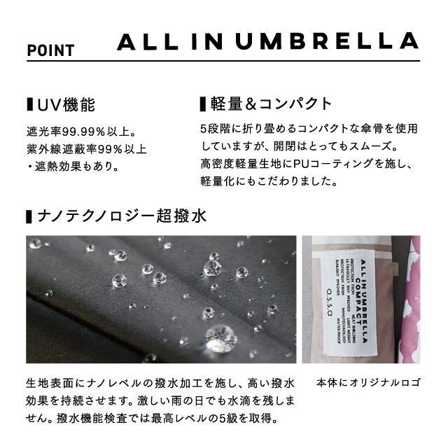 晴雨兼用日傘 ポイントフラワー