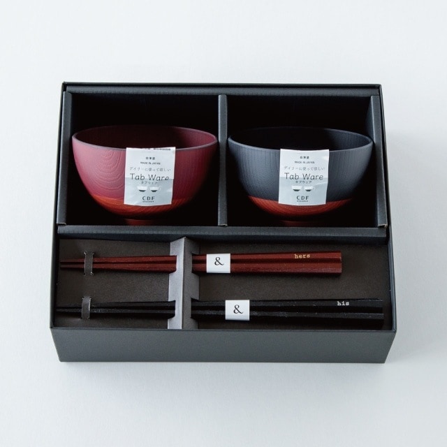 【完売】汁碗&夫婦箸ギフト his&hers ヒズアンドハーズ
