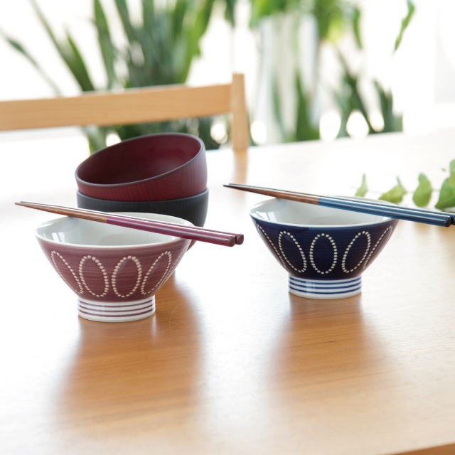 【完売】Ripple リップル 夫婦茶碗ギフト ネイビー×パープル