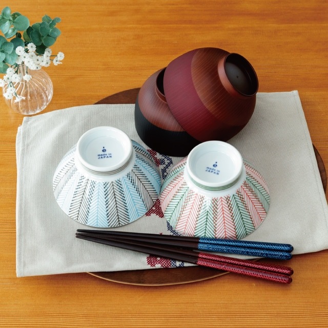 綾重ね夫婦膳ギフト オレンジ×ネイビー | ストアおすすめ商品 | 暮らし