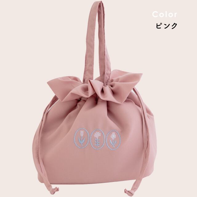 【完売】保冷巾着 Pale flower ペールフラワー