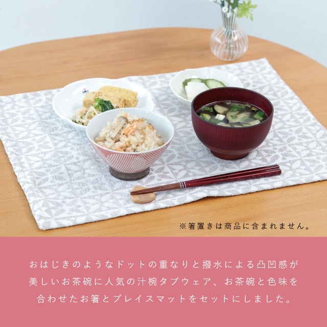 玉はじき 一人暮らし食器セット レッド