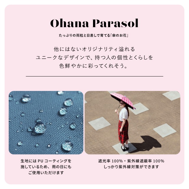 晴雨兼用日傘 お花パラソル無地