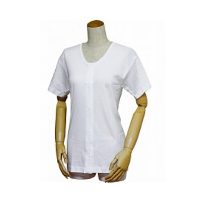 婦人　前開きシャツ（ワンタッチテープ式）　三分袖