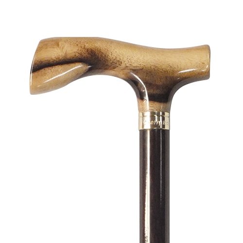 超貴重　本黒檀　真黒セイロン産　特注お誂え品ステッキ　父の日　自分ご褒美 黒檀変形ハンドル ｜ 杖・ステッキ,一本杖（伸縮無し） ｜ 介護