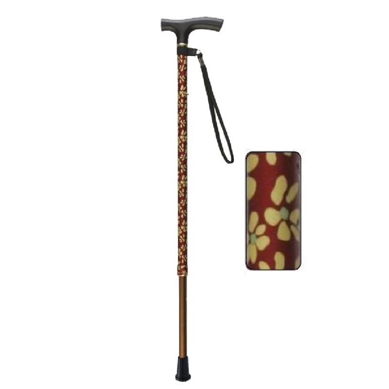 軽量アルミ製ステッキ さぽ～と 雨にも負けず 黄花柄 ｜ 杖・ステッキ