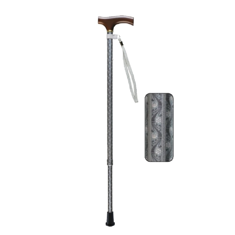 ささえ 2段伸縮ステッキ 雨にも負けず 花唐草柄 ｜ 杖・ステッキ,伸縮