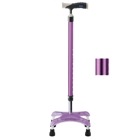 ソフトグリップ四点杖アルミタイプ パープル　