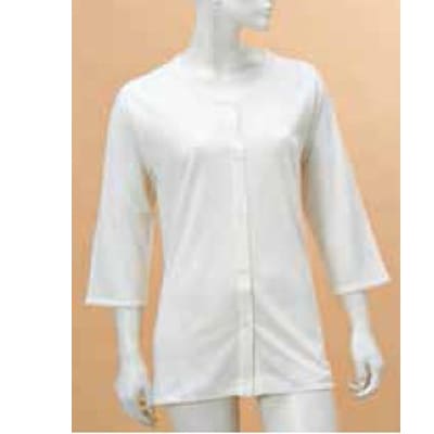 【サマーセール10%OFF】婦人前開き7分袖(ラグラン袖・ボタン付)