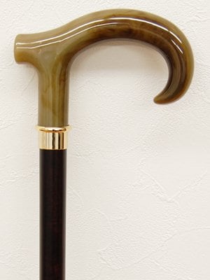 天然木支柱・イタリア産レジン大曲手元 ｜ 杖・ステッキ,一本杖（伸縮