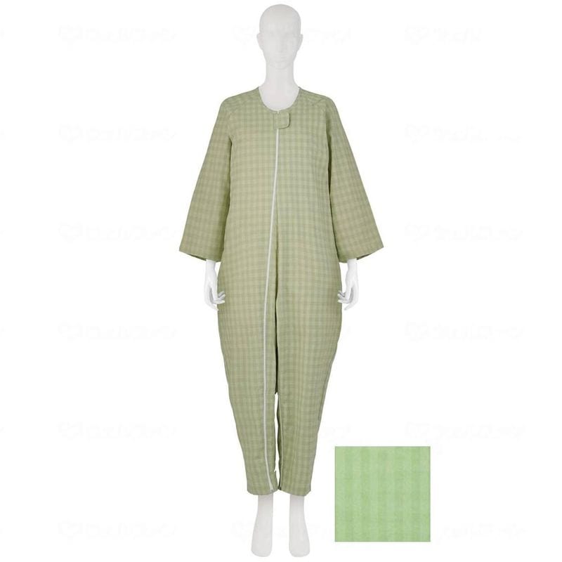 竹虎　介護ねまき　Ｍ　ブルー グリーン　新品未使用　４点セット 竹虎 竹虎 ソフトケアねまき 両開きファスナー スリーシーズン