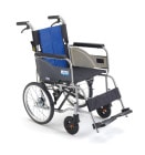 BAL-R2 介助型 車椅子 ブルー 背折れ式 介助ブレーキ付 ノーパンクタイヤ仕様