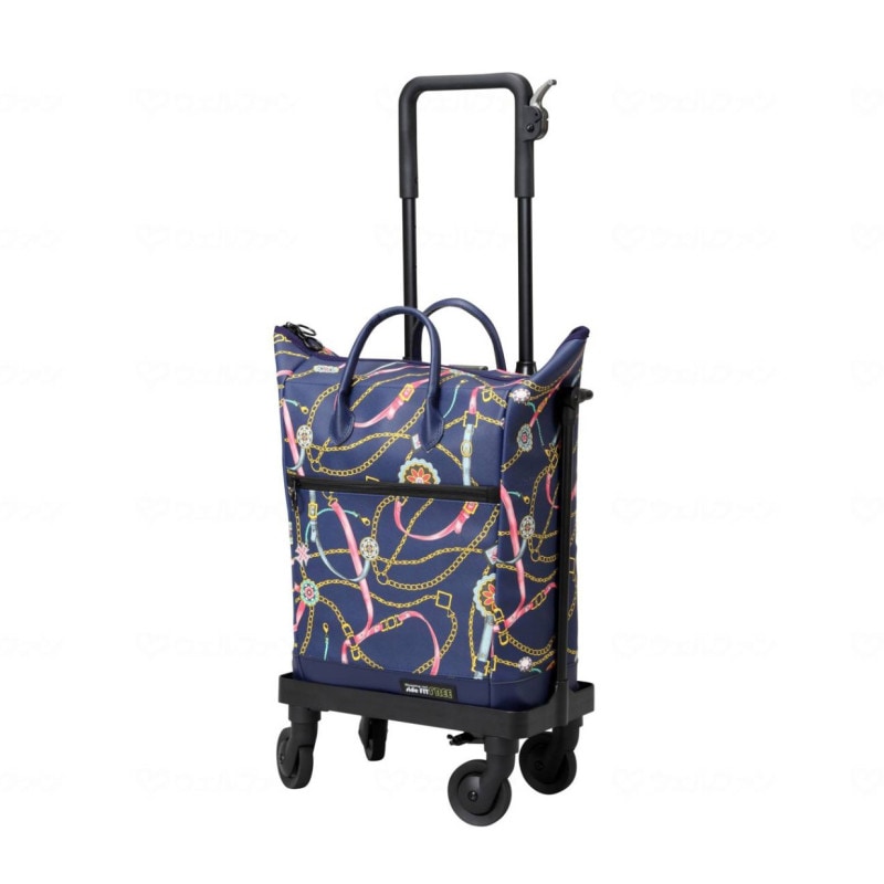 サイドフィット・フリー PVC リアン柄 ネイビー ｜ シルバーカー・歩行