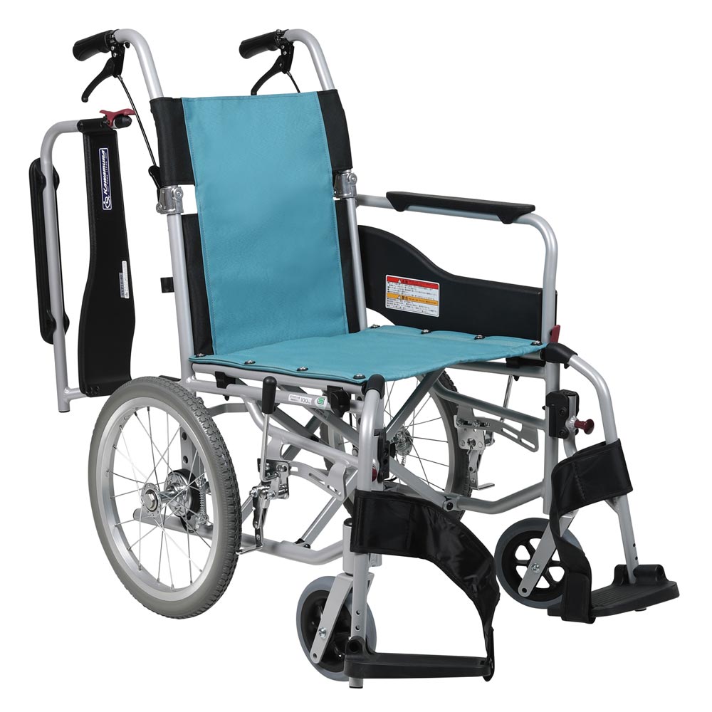 介助用車椅子 ステイヤープラス SYP16-42SB 背折れ式 ノーパンクタイヤ 42cm幅 ミント