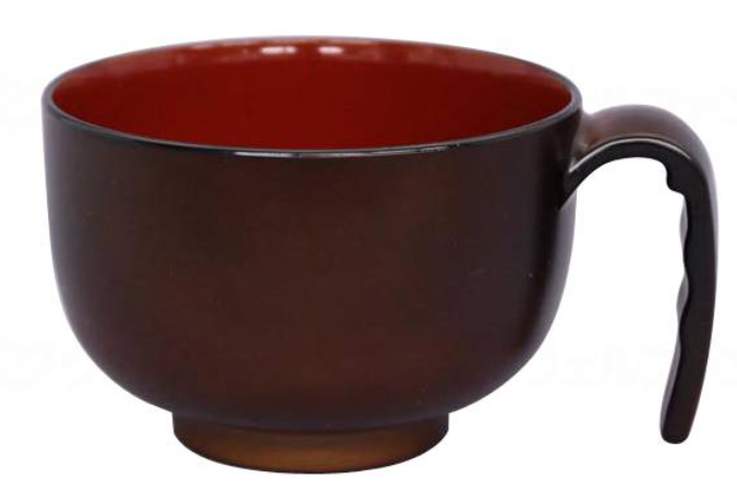 取っ手付き汁椀ミニ ブラウン