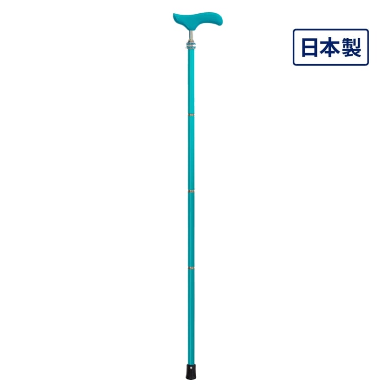 父の日クーポン最大10%OFF】折りたたみステッキ Carry-10 ターコイズ