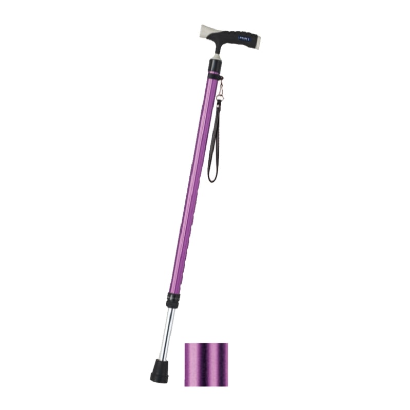 ソフトグリップ伸縮アルミ杖 ベーシック パープル ｜ 杖・ステッキ