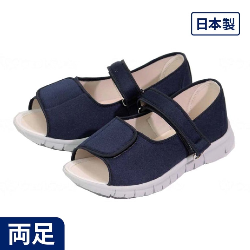 なごみ あゆみ】1026 オープン和（なごみ）3E 赤縞 ｜ 介護靴・シューズ