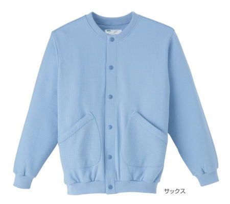 【超売れ筋】スクエアニット室内着 - えりなし前開きタイプ - LL