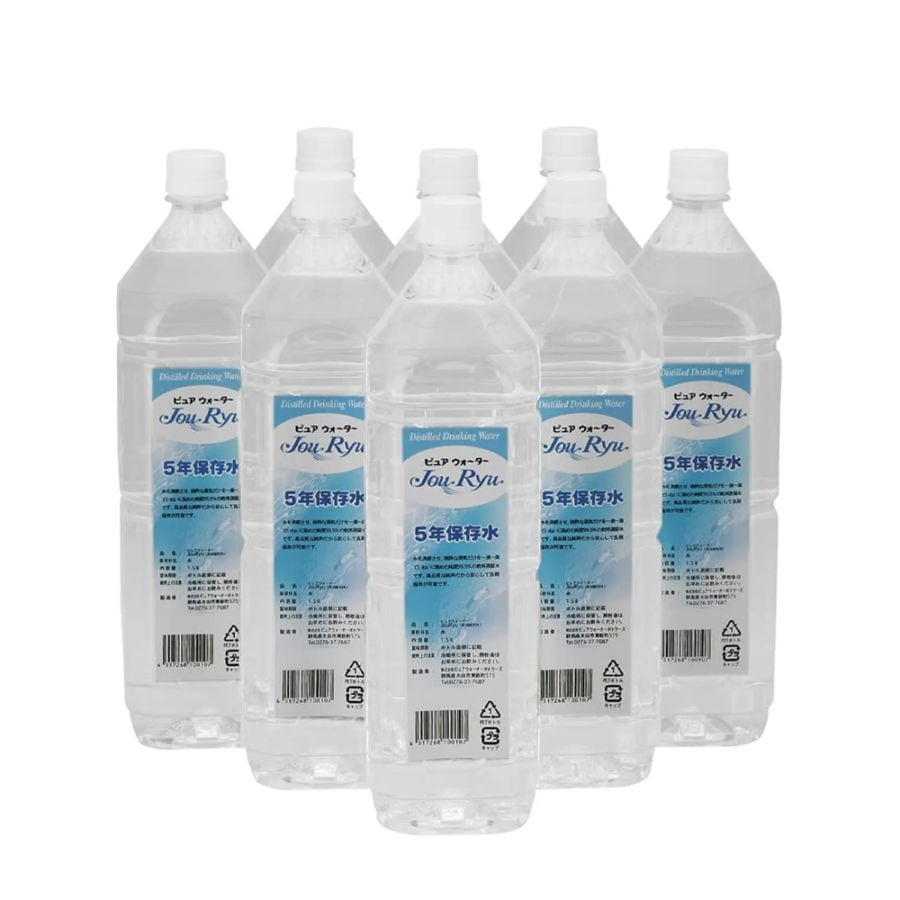 【送料別途】ピュアウォーターJOURYU（5年保存水）1.5L ケース（8本入り）