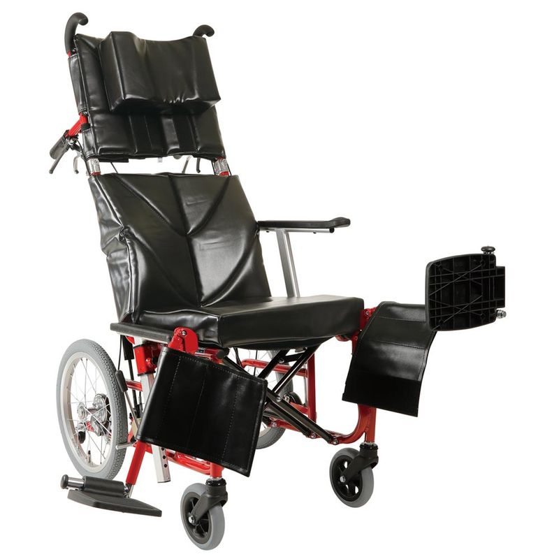 リクライニング機能付き介助用車椅子 黒 介助用ティルト＆リクライニング車椅子 TRC－2 肘跳ね上げ
