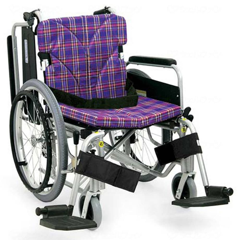 車いす　自走式 アルミ自走車いす　KA820-40ELB-M A11_紫チェック カワムラサイクル 取寄品 JAN 4514133003358　介護福 高床型 多機能 自走用車いす KA822-40(38・42)B-H | 車いす通販のロッキー