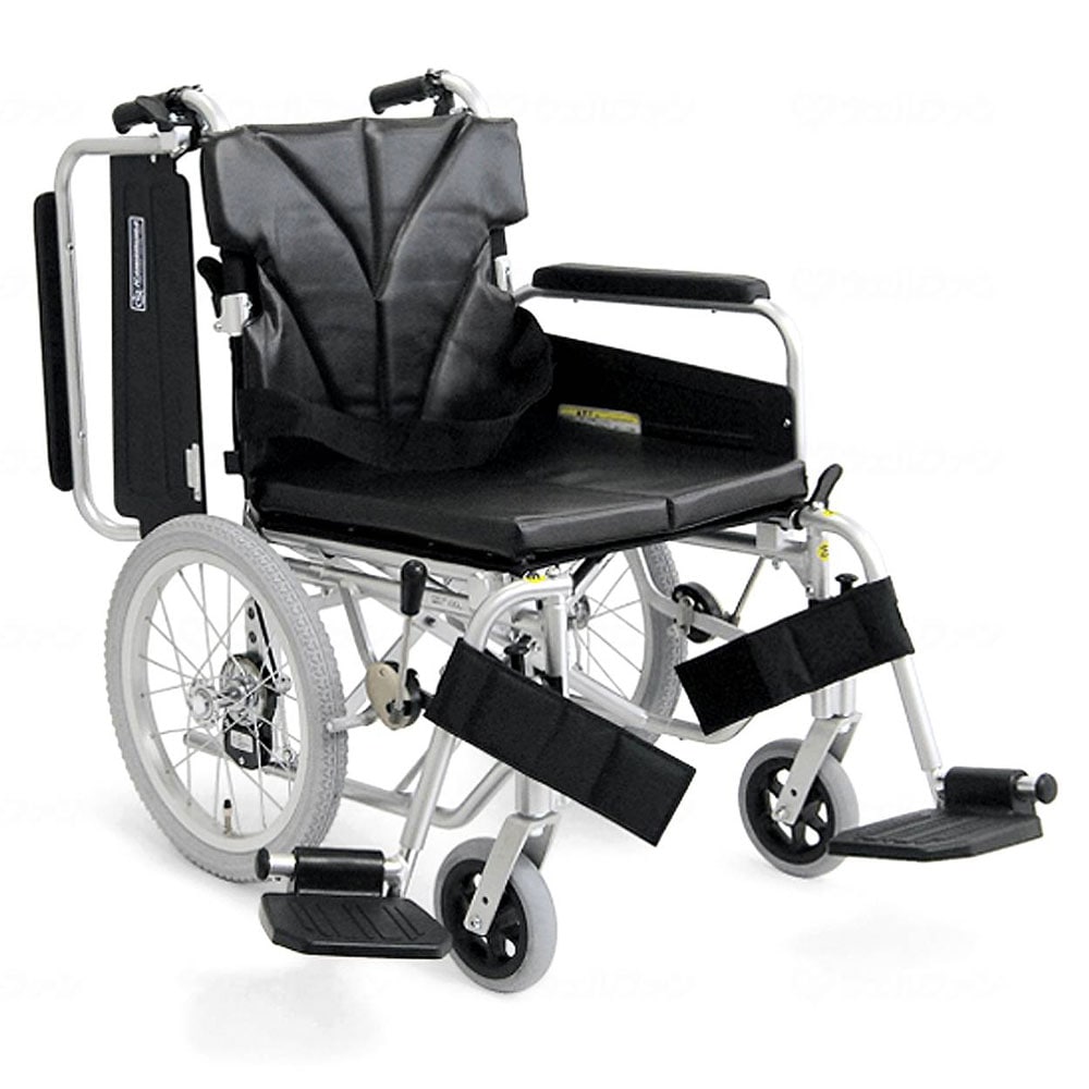 介助用車椅子ＫＡ８１６－４０Ｂ－Ｍ（後輪１６インチ）介助ブレーキ付・肘跳ね上げ式・足台スイングアウト