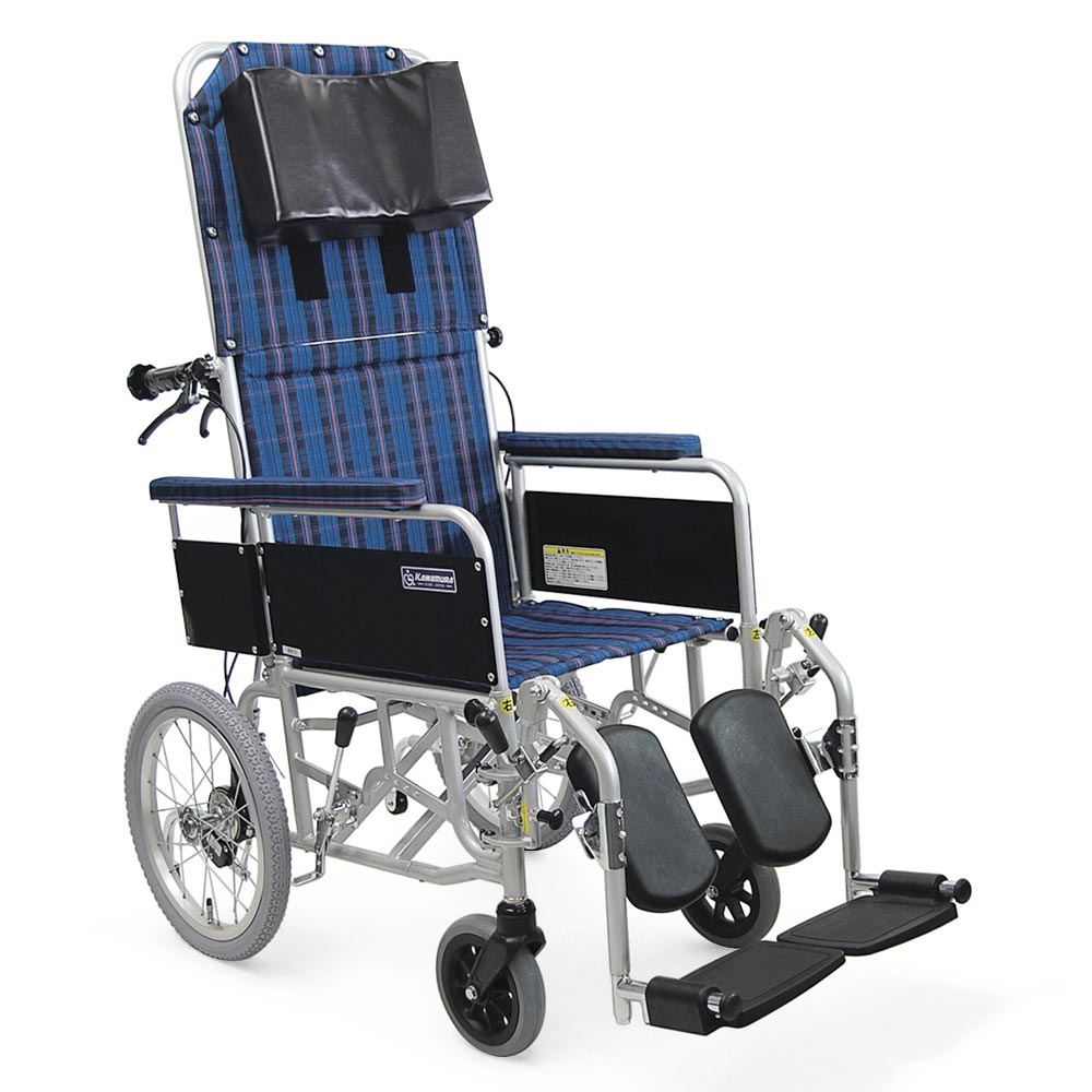 ★介助用リクライニング車椅子 RR53-NB（介助ブレーキ付）肘掛着脱・脚部エレベーティング