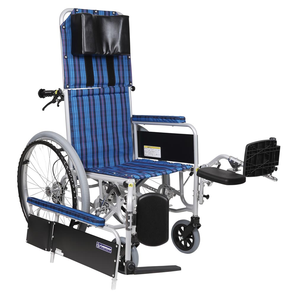 自走用リクライニング車椅子　RR52-NB（介助ブレーキ付）肘掛着脱・脚部エレベーティング