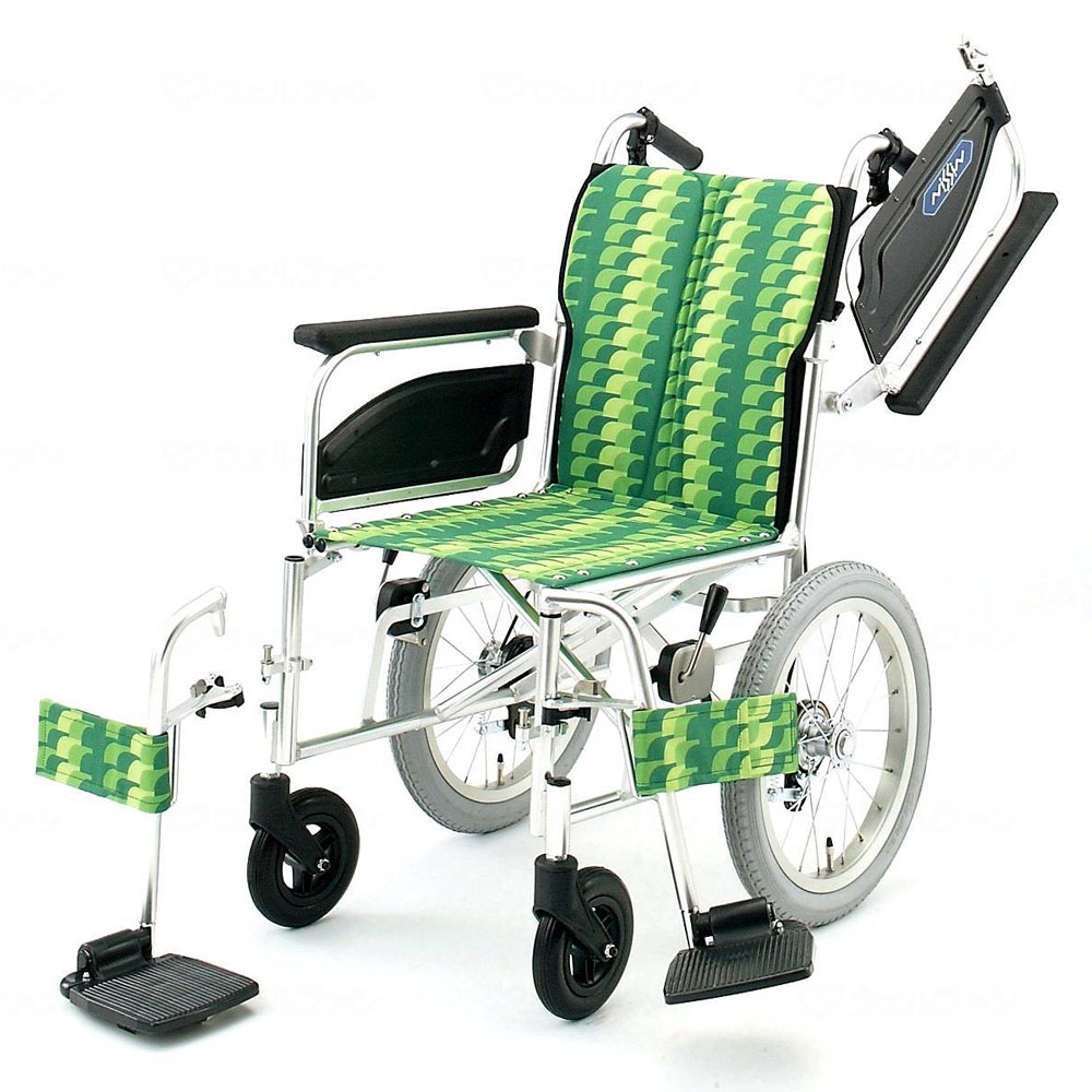介助用車椅子NAH－446W背折れ・肘跳ね上げ・脚部開閉式