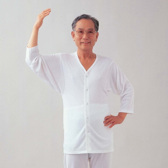 【母の日クーポン対象】テイコブ らくホック肌着 七分袖 紳士用