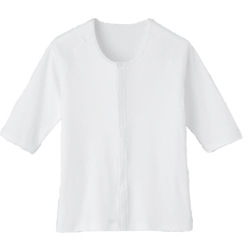 ワンタッチ肌着 七分袖（ホック式） ｜ 介護衣類・介護パジャマ