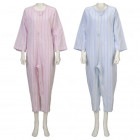 【超売れ筋】ソフトケアねまき　両開きファスナー 薄手- 胸元～右足首＋股ファスナー付 -