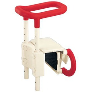 超売れ筋】高さ調節付浴槽手すり UST-130 レッド ｜ 入浴補助