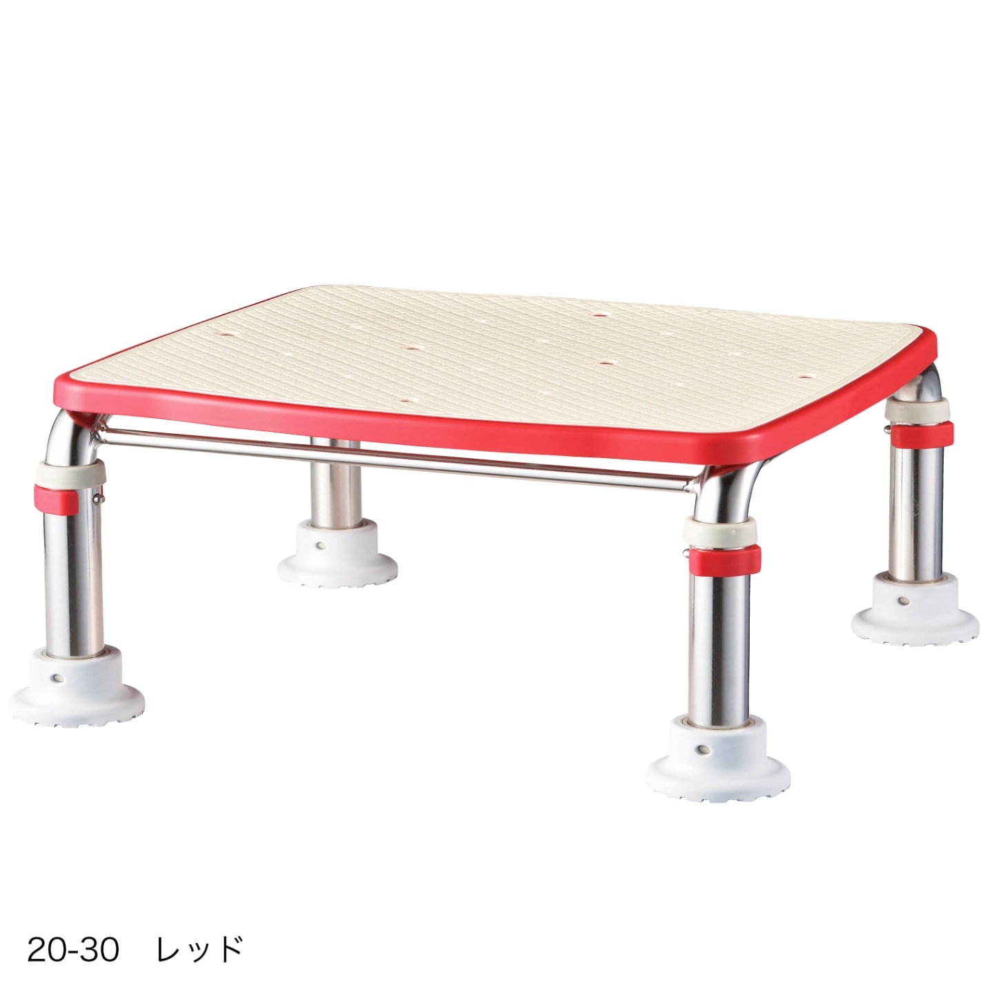 【超売れ筋】ステンレス製浴槽台R “あしぴた” 標準 高さ20-30cm レッド