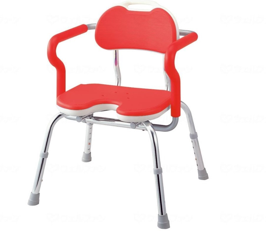 ひじ掛け付シャワーベンチRE－Uワイド レッド ｜ 入浴補助用具