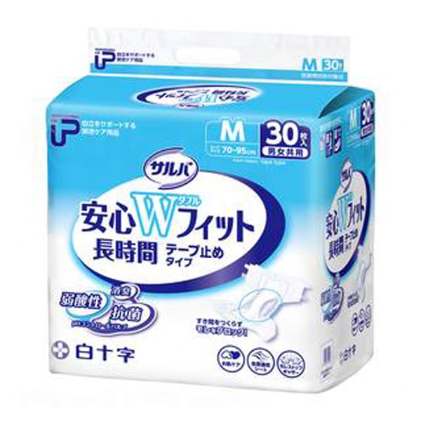 ４袋１２０袋　Ｍサイズおむつ　白十字サルバ安心Ｗフィット サルバ安心Wフィット Mサイズ ｜ 排泄関連用品,おむつ・パッド