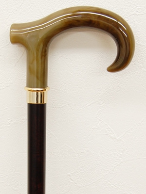 天然木支柱・イタリア産レジン大曲手元 ｜ 杖・ステッキ,一本杖（伸縮