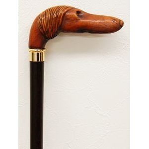 木製杖 犬を撫でる 木製杖 犬を撫でる