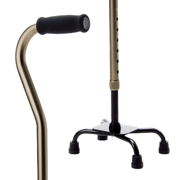 アルミ製 4点支柱杖 つや消しシルバー