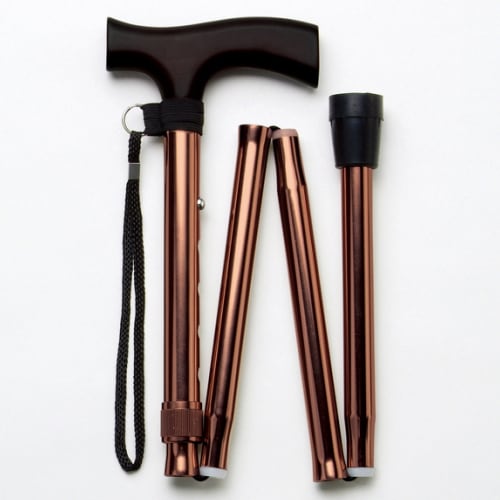 エコノミーステッキ（折りたたみ・太身）ブラウン