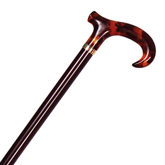 超軽量カーボン折り畳みステッキ ダービーべっ甲手元 （小） 茶