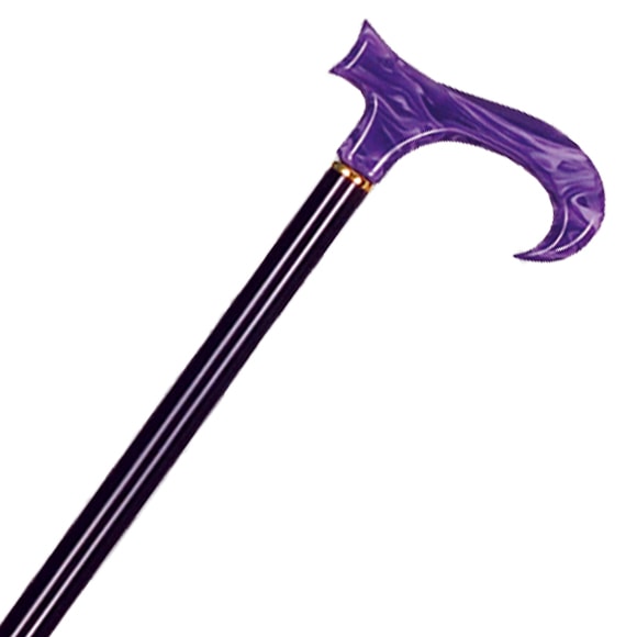 折り畳み超軽量カーボン細口棒・アクリル手元 支柱・紫 握り・紫