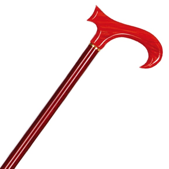 折り畳み超軽量カーボン細口棒・アクリル手元 支柱・赤 握り・赤