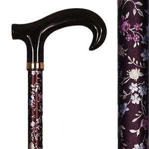 父の日クーポン最大10%OFF】アルミ製・花柄折り畳みステッキ（ダービー