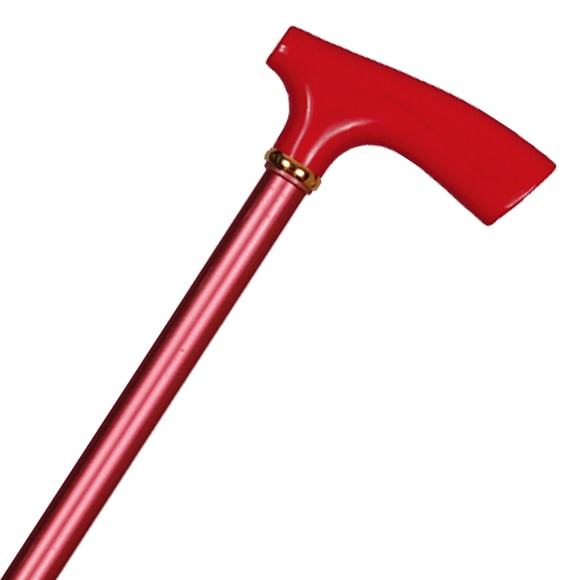 アルミ製・カラー折り畳みステッキ（楓L型手元・小）ピンク