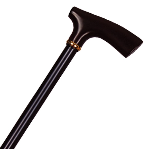 アルミ製・カラー折り畳みステッキ（楓L型手元・小）黒