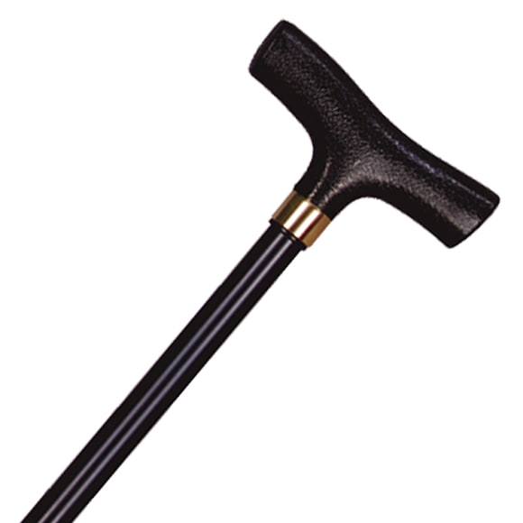 アルミ製・折り畳みステッキT型 黒