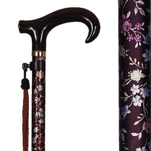 木製花柄ステッキ 紫 アルミ製・花柄・調節付きステッキ(房付)茶 | 杖・ステッキ